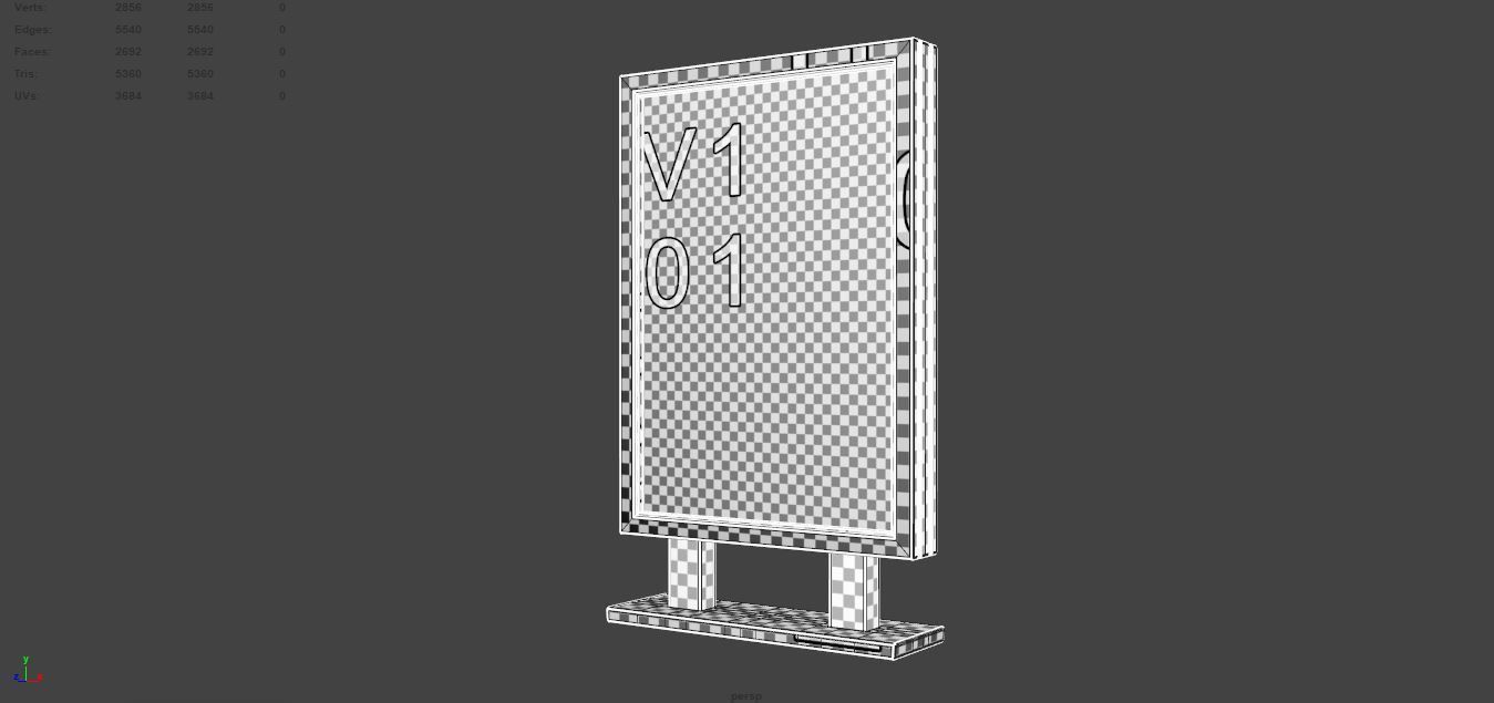 Advertising stand display Billboard 07 Low-poly 3D model_18