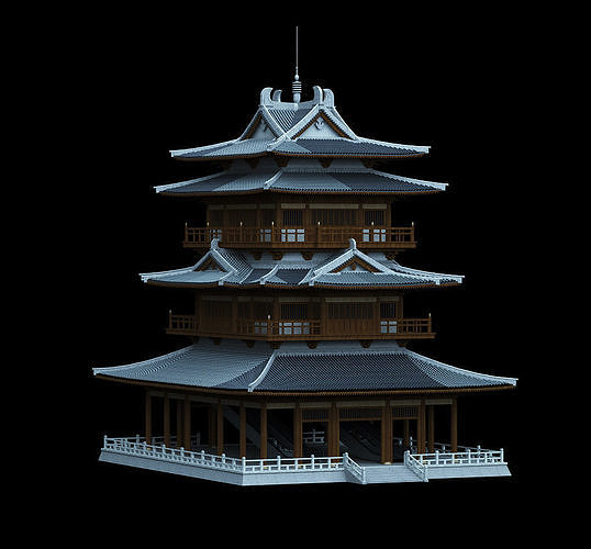 Collection of ancient buildings in Asia 3D Model Pack 7