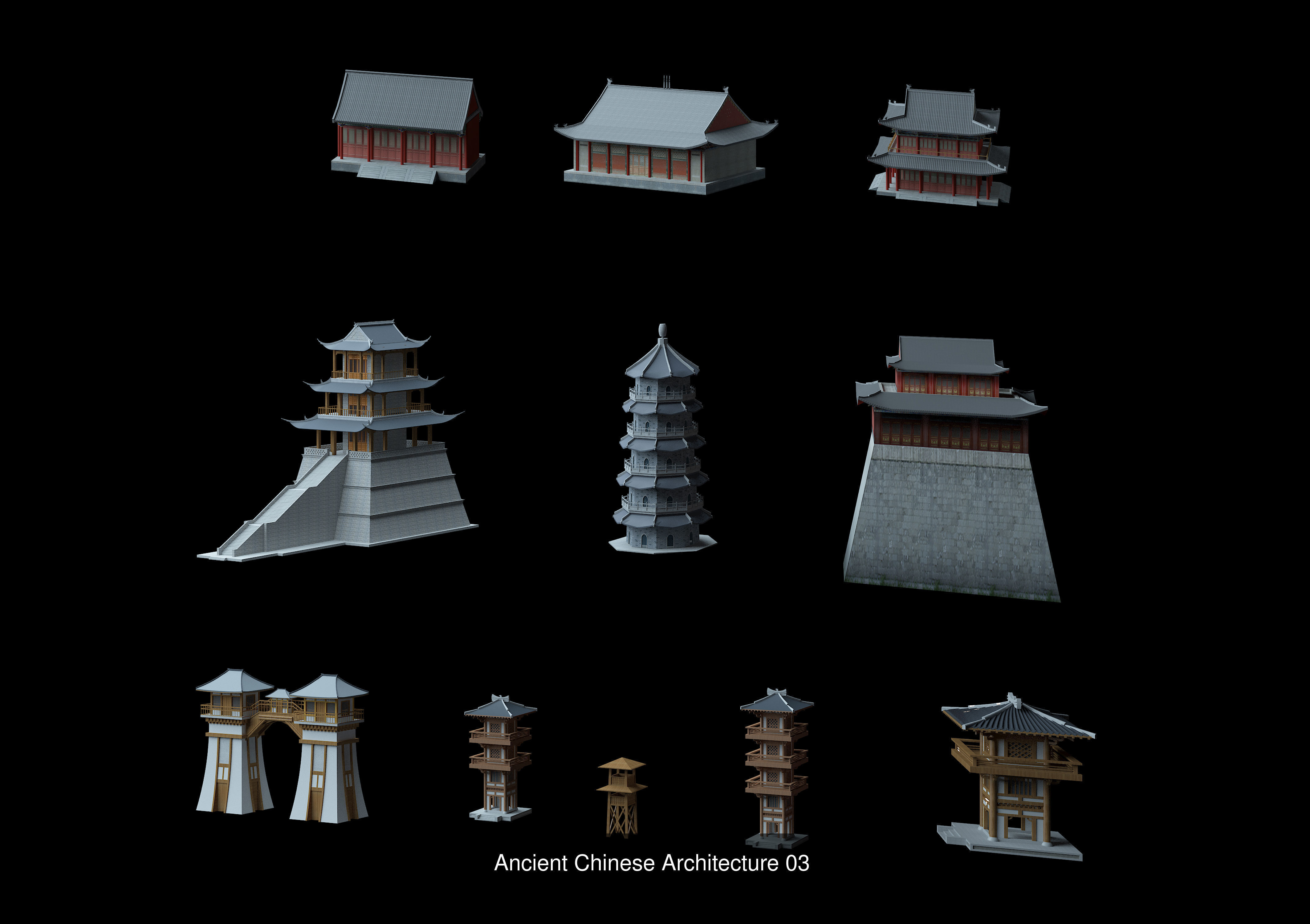 Collection of ancient buildings in Asia _3