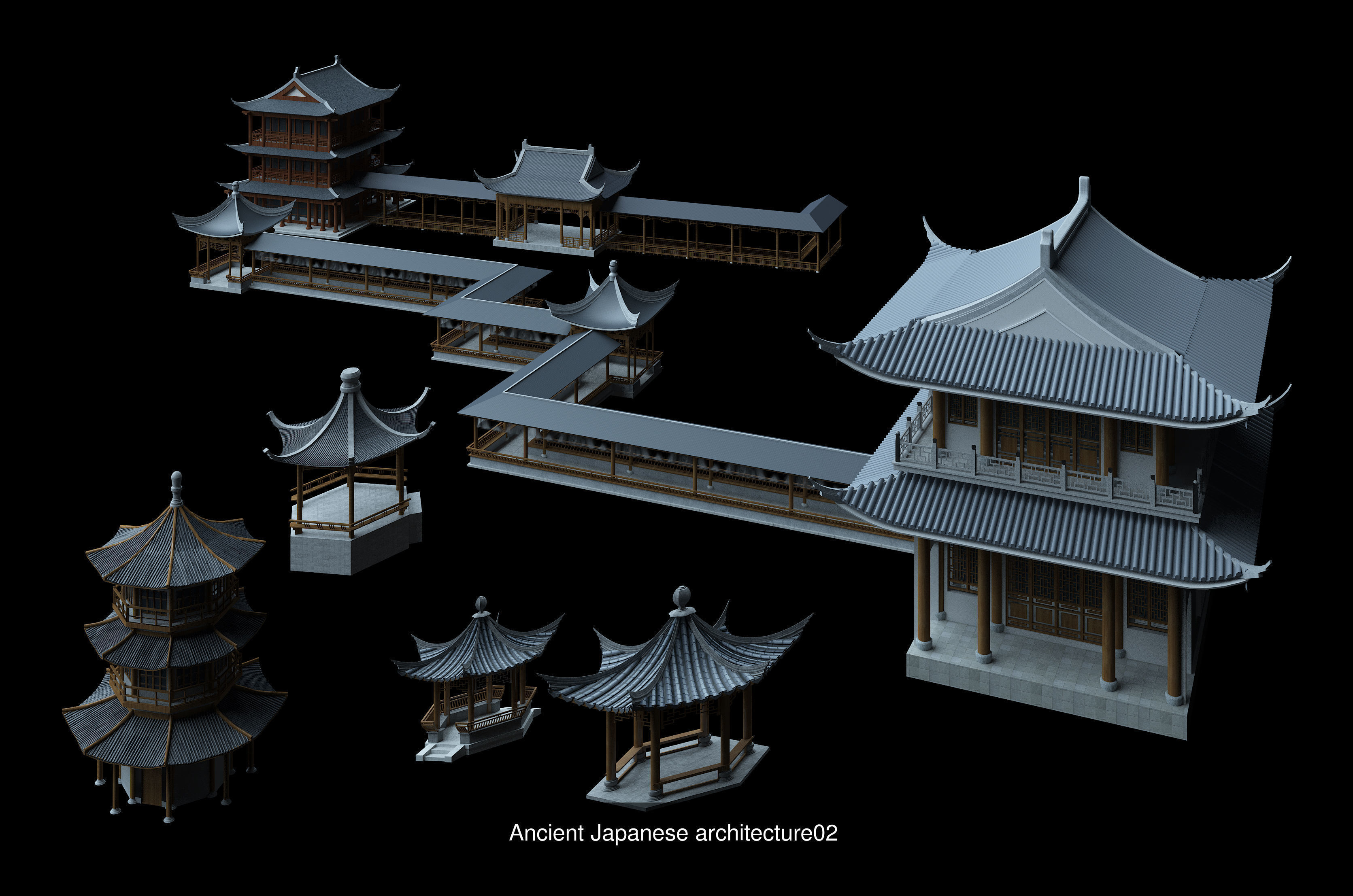 Collection of ancient buildings in Asia _2