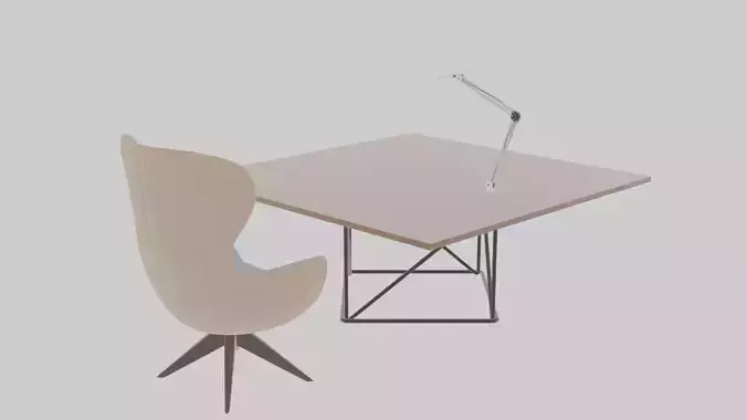 Modern Office Chair and Table