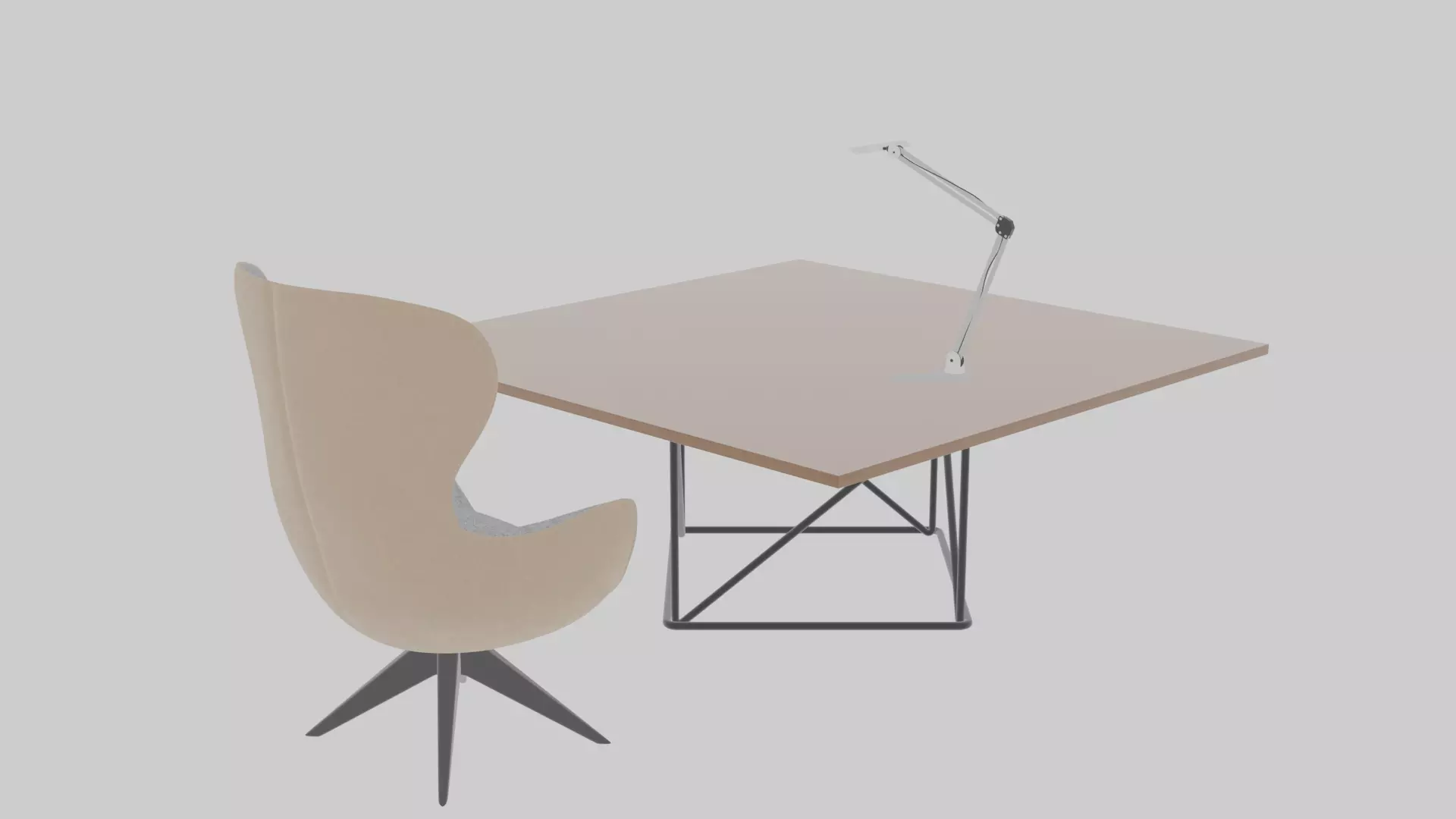 Modern Office Chair and Table 3D model