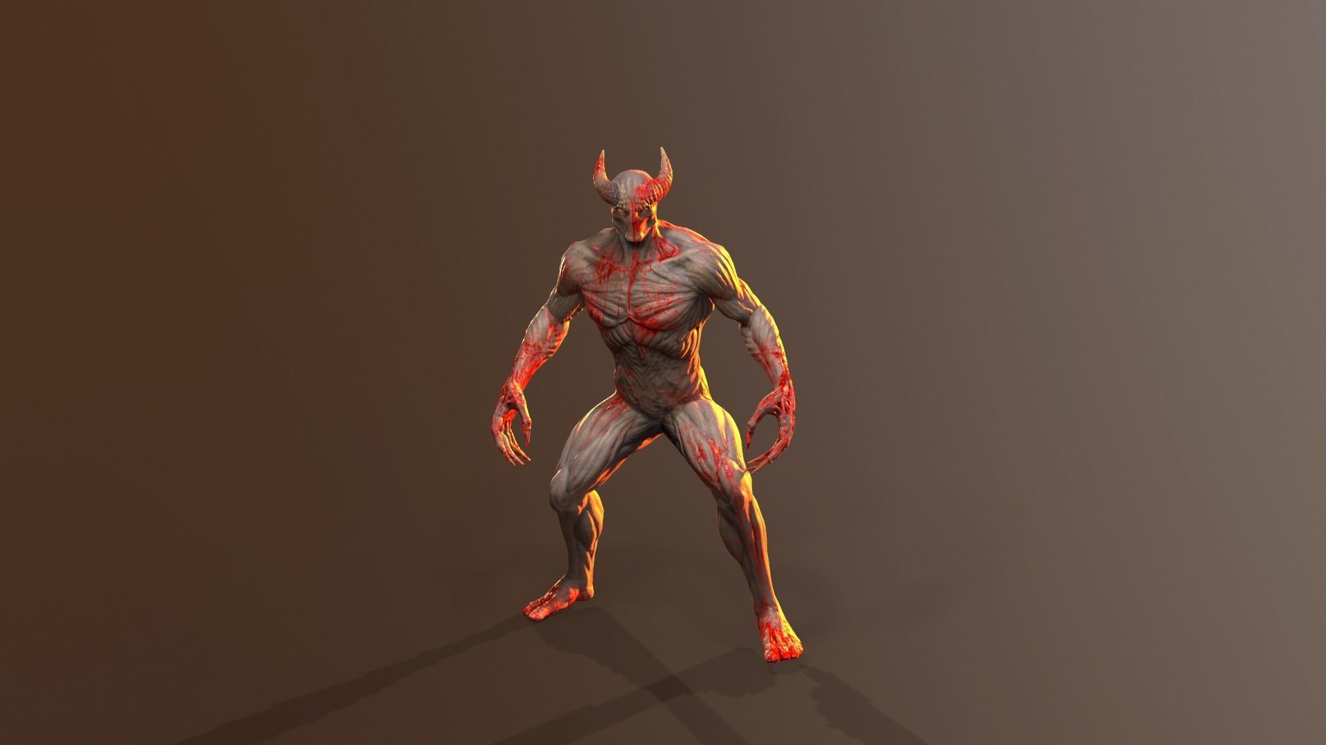 Silent Demon Low-poly 3D model_3