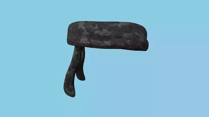 Black Multicam Camouflage Bandana - Military Character Design Low-poly 3D model