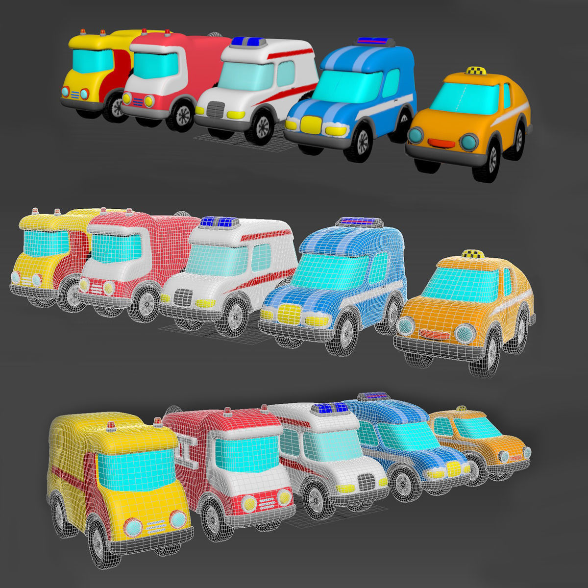 Toys car services model is subdivision ready 3D model_12