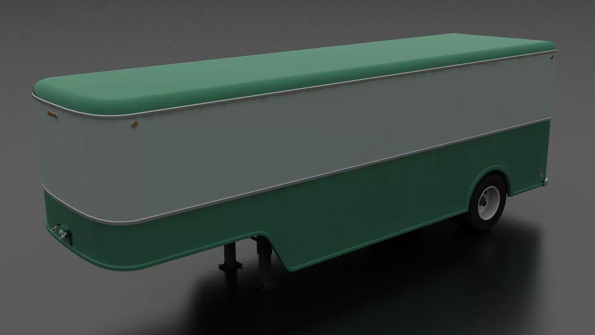 American 50s-60s style Furniture Van Trailer Low-poly 3D model