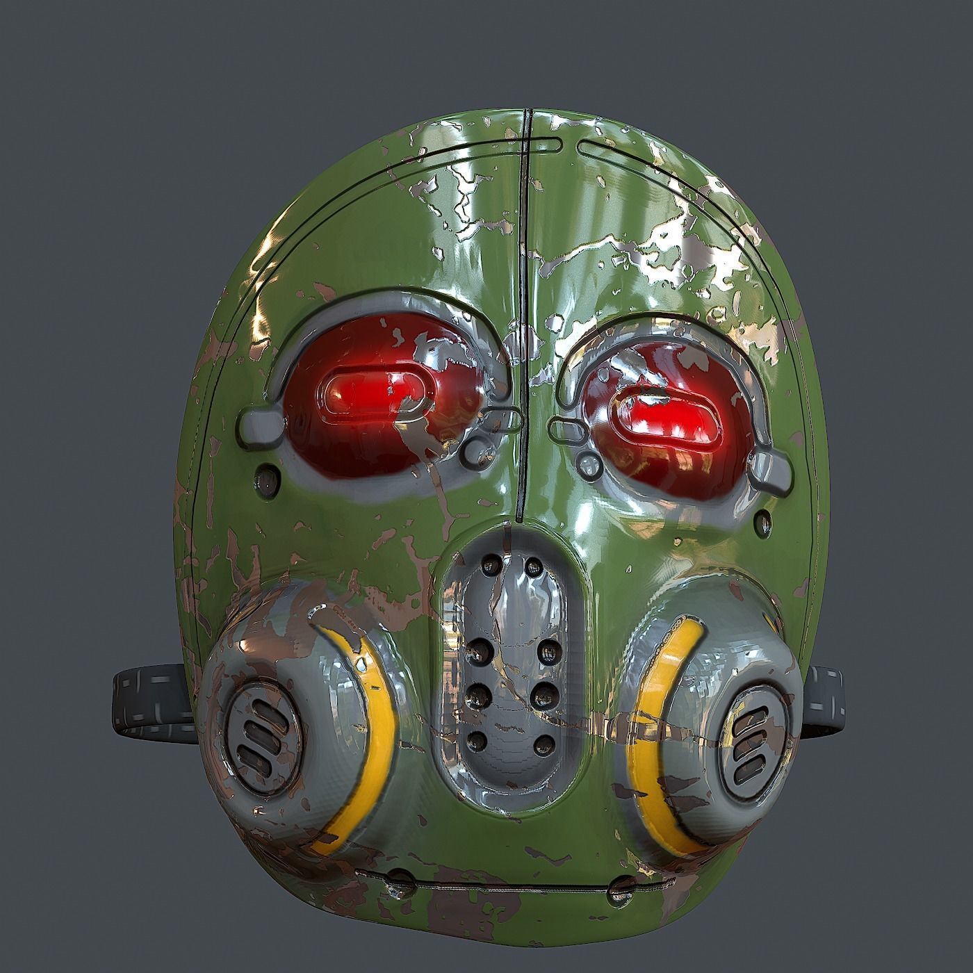 Gas mask helmet 3d model scifi  Low-poly 3D model_5