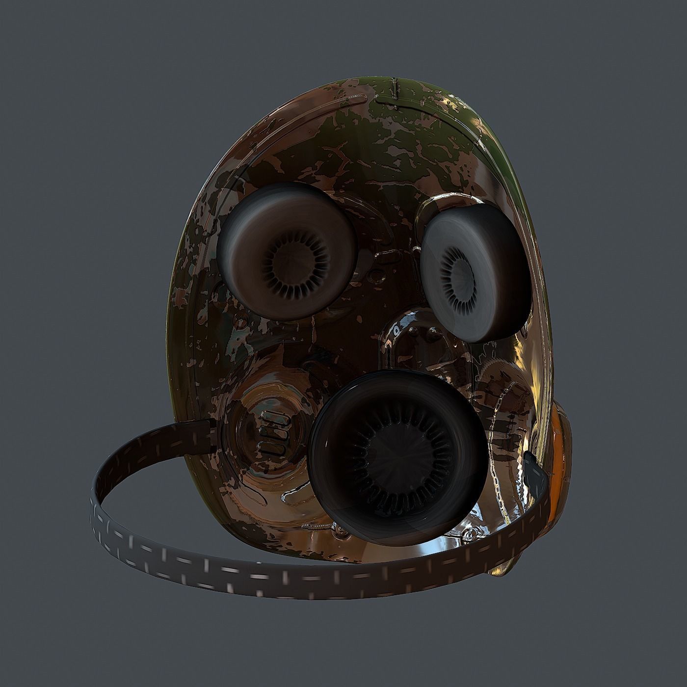 Gas mask helmet 3d model scifi  Low-poly 3D model_3