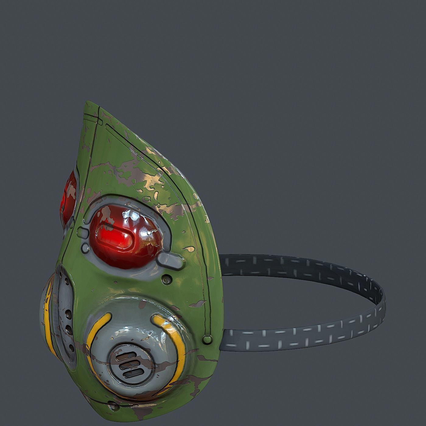 Gas mask helmet 3d model scifi  Low-poly 3D model_4