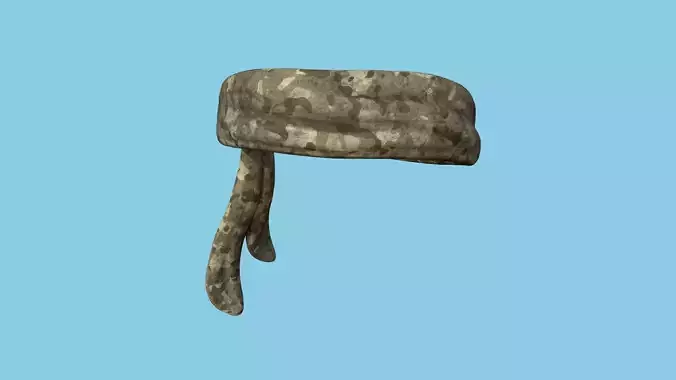 Desert Camouflage Bandana - Military Character Design Low-poly 3D model
