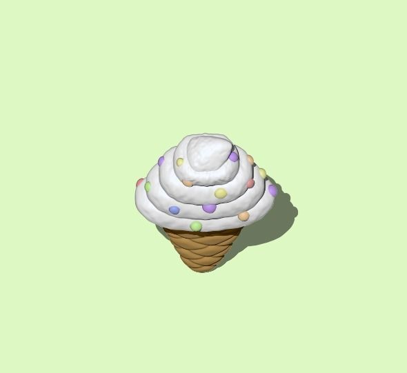 Ice cream Vanilla Flat 3D print model_2