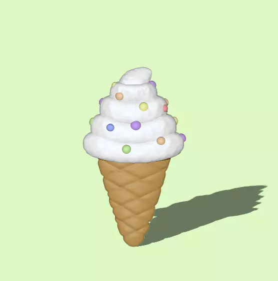 Ice cream Vanilla Flat 3D print model_0