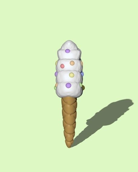 Ice cream Vanilla Flat 3D print model_1
