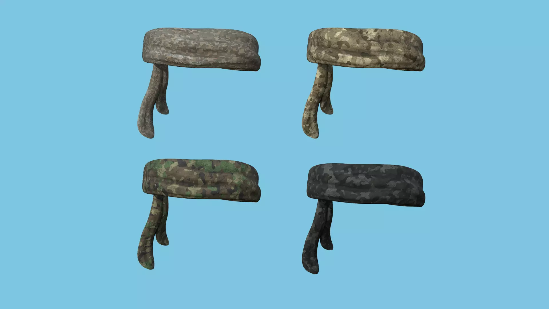 04 Military Bandana - Character Design 3D Model Collection_0