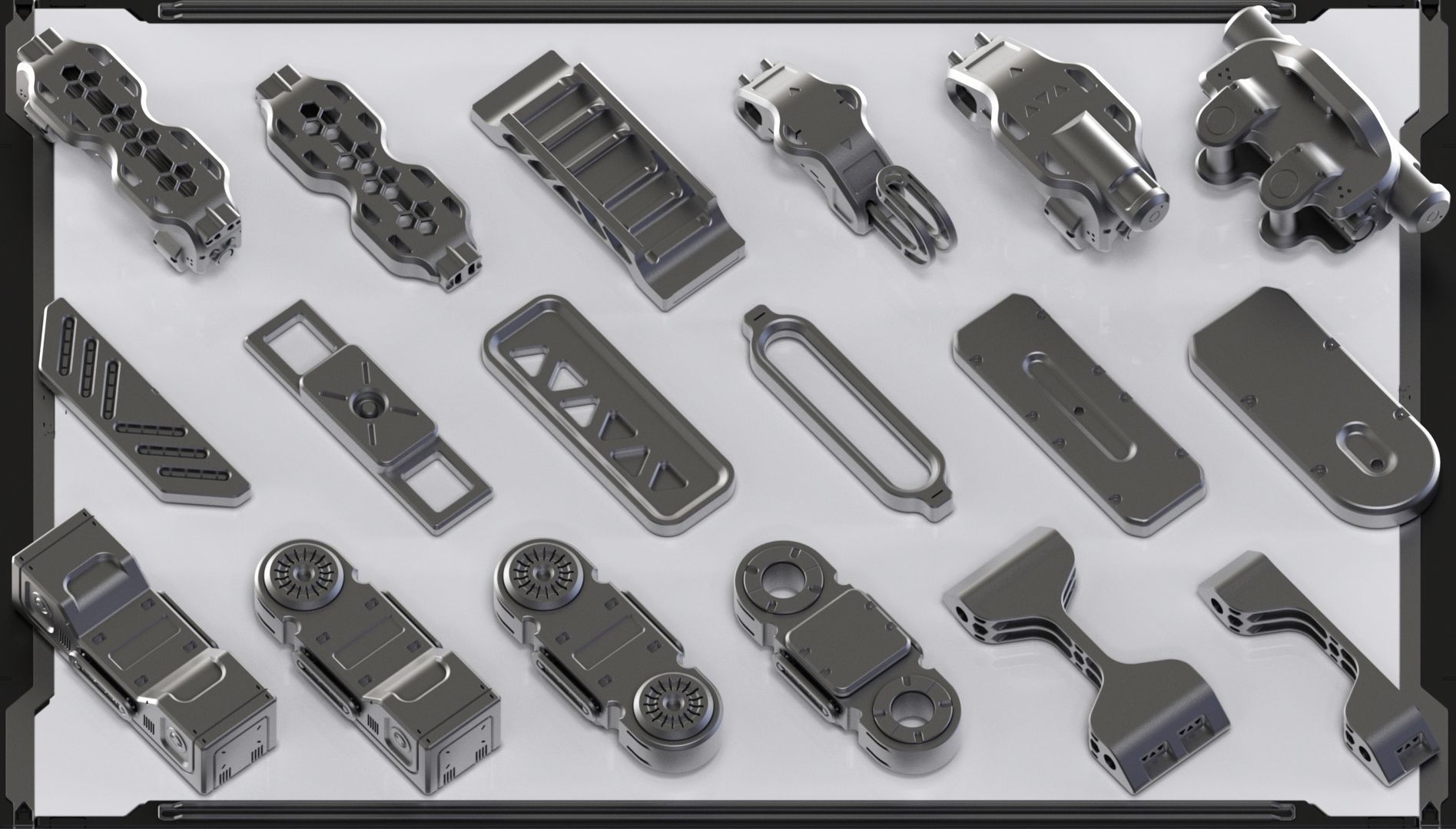 Sci-Fi Hard Surface Kitbash 350 DETAILS 3D model_12