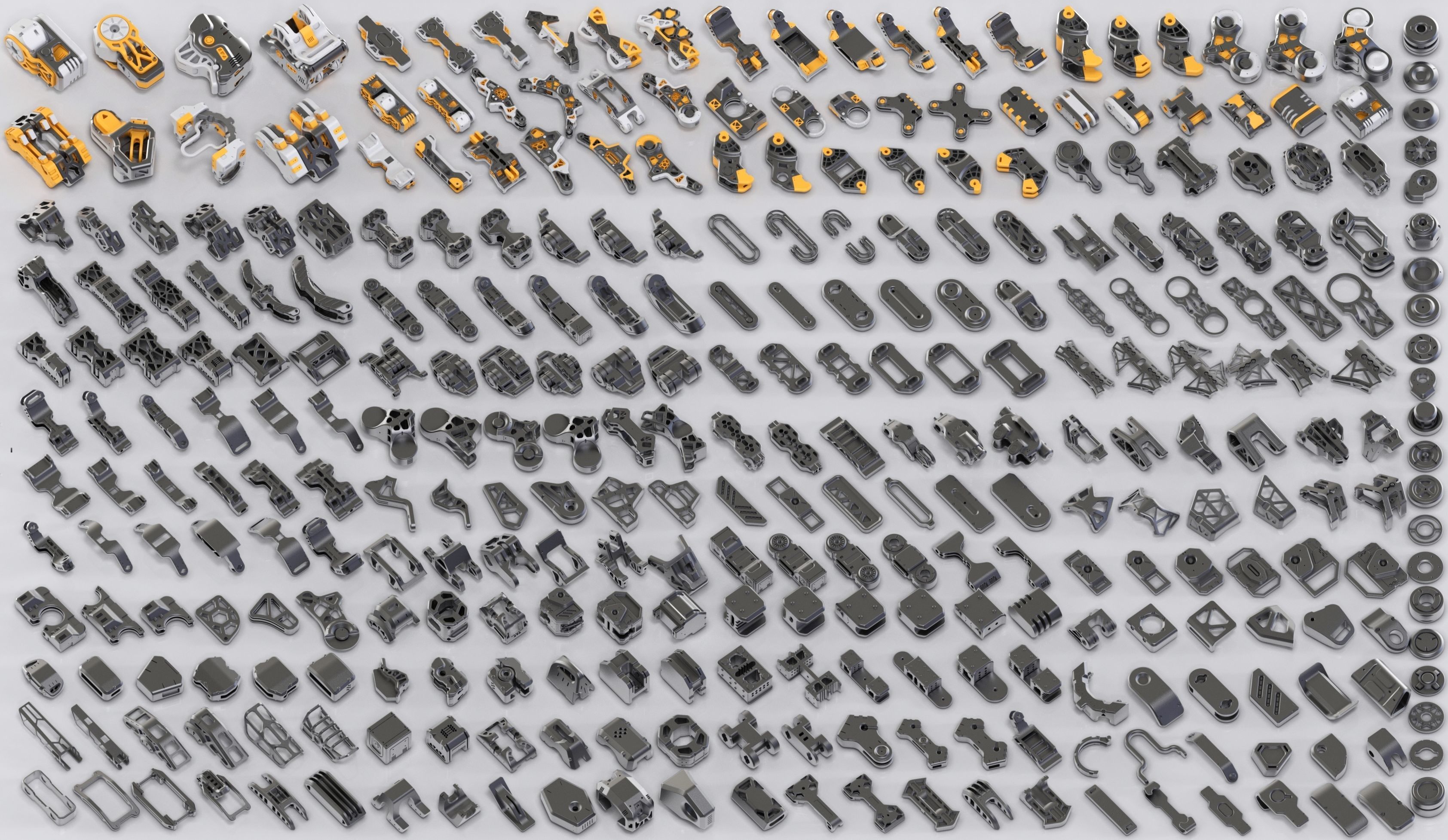 Sci-Fi Hard Surface Kitbash 350 DETAILS 3D model_1