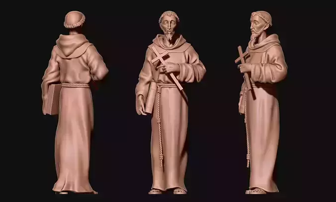 Saint Francis of Assis - Catholic Art -  CNC Routing 3D print model