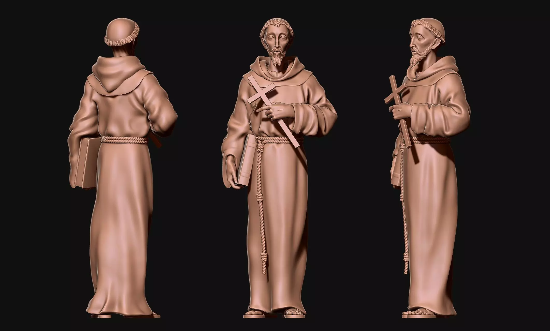 Saint Francis of Assis - Catholic Art -  CNC Routing 3D print model_0