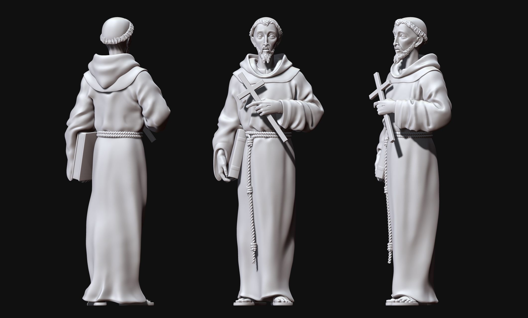 Saint Francis of Assis - Catholic Art -  CNC Routing 3D print model_5