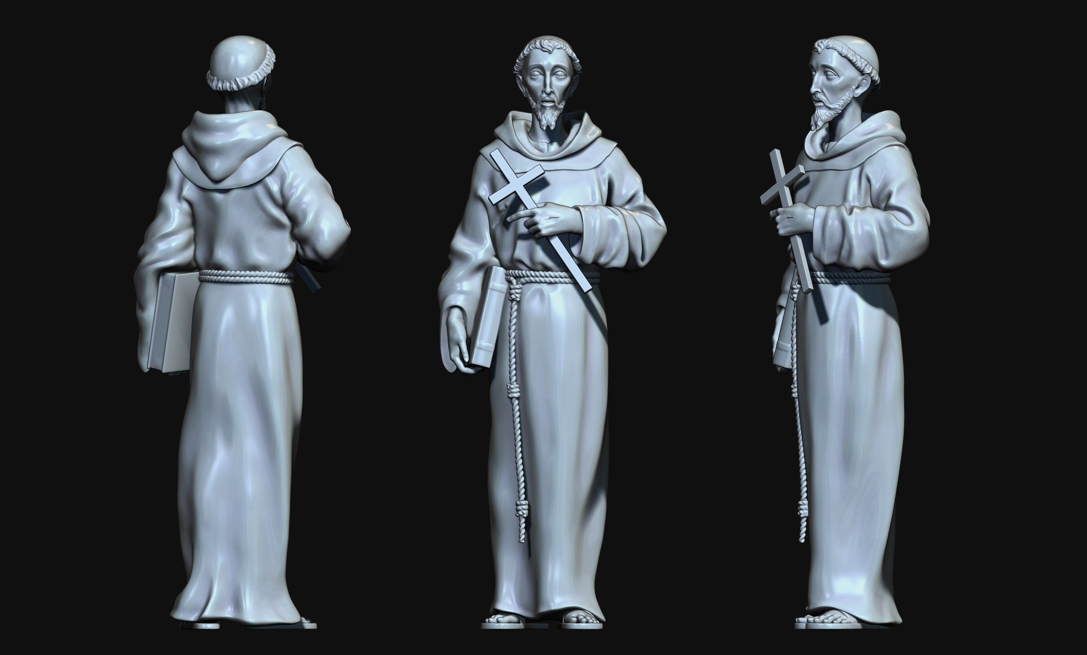 Saint Francis of Assis - Catholic Art -  CNC Routing 3D print model_6