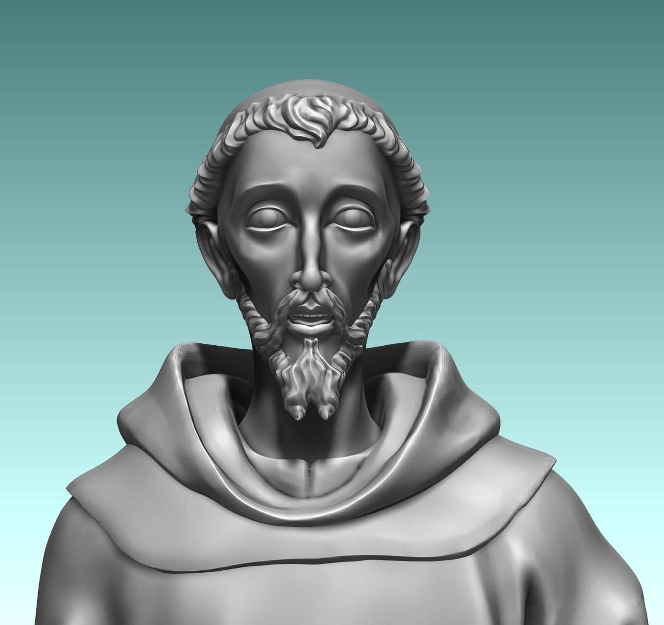 Saint Francis of Assis - Catholic Art -  CNC Routing 3D print model_21