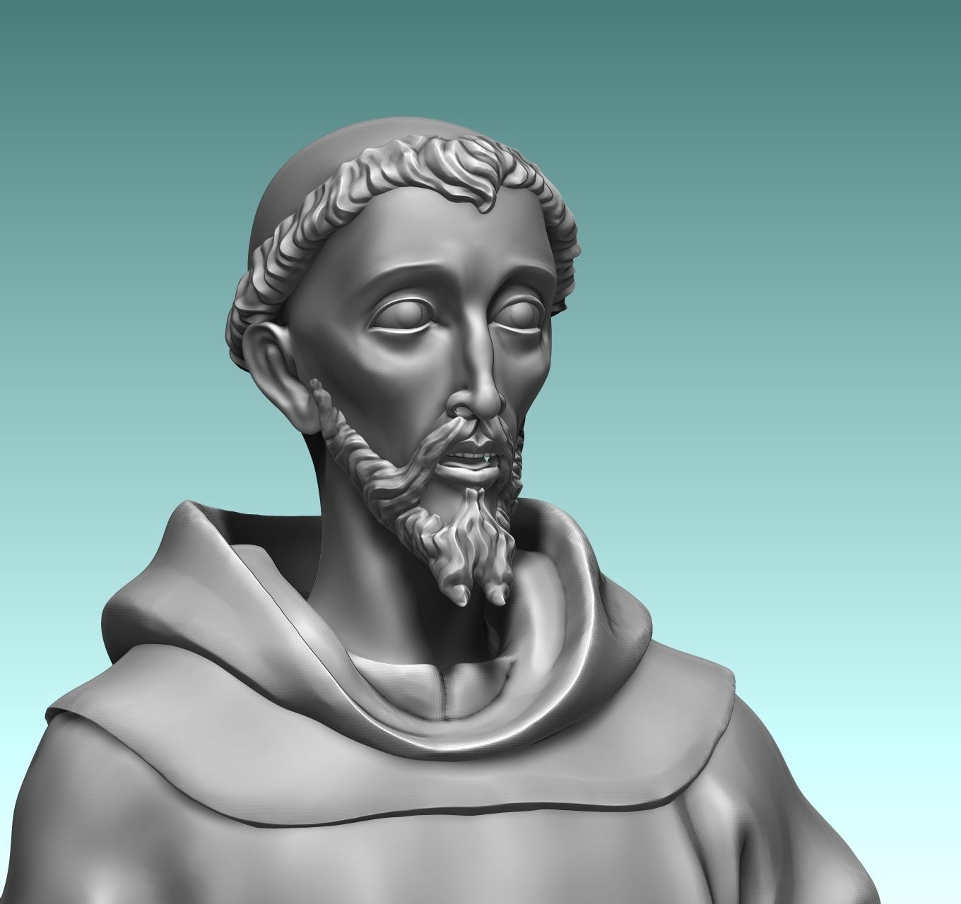 Saint Francis of Assis - Catholic Art -  CNC Routing 3D print model_23