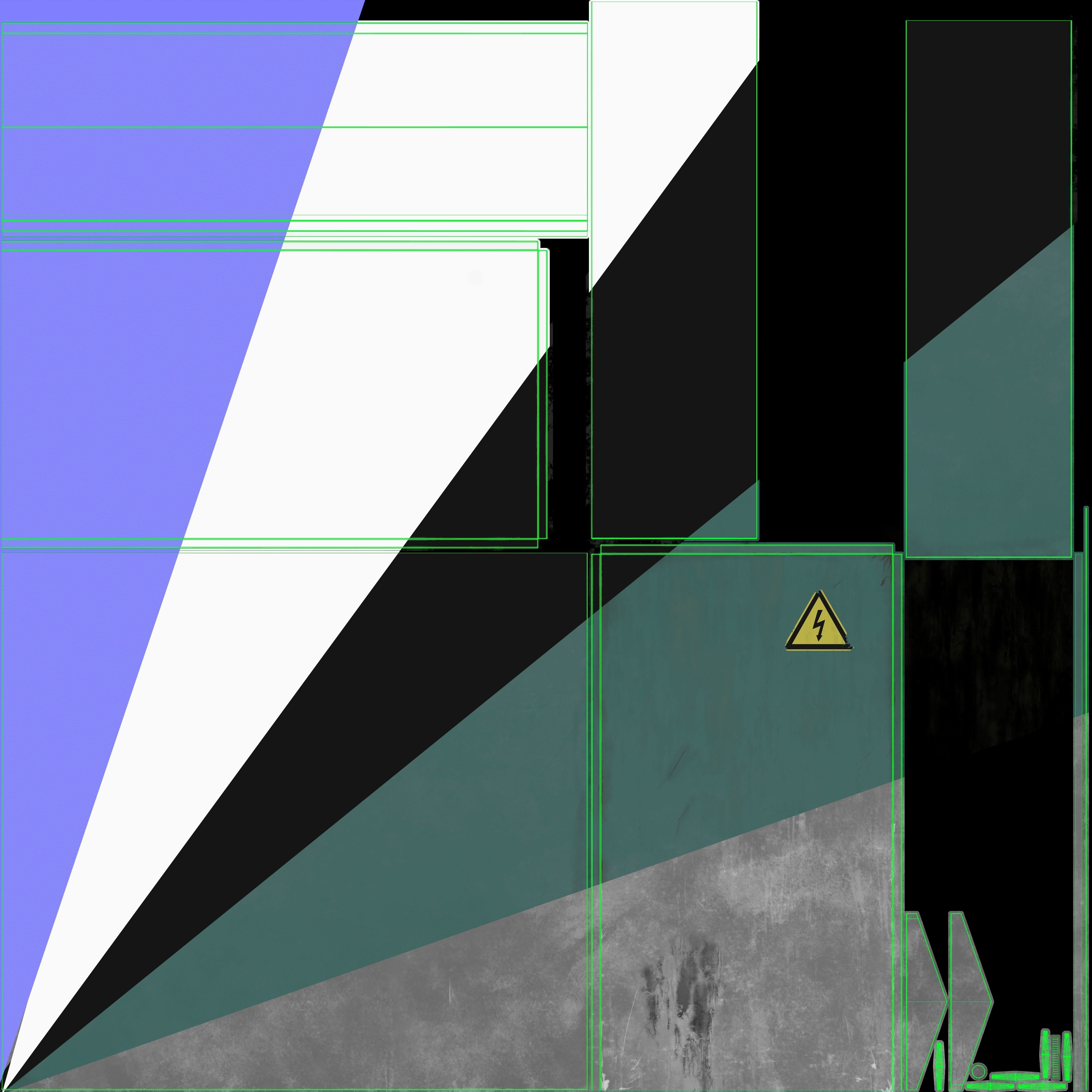 Green Color Electrical Street Junction Box Low-poly 3D model_12