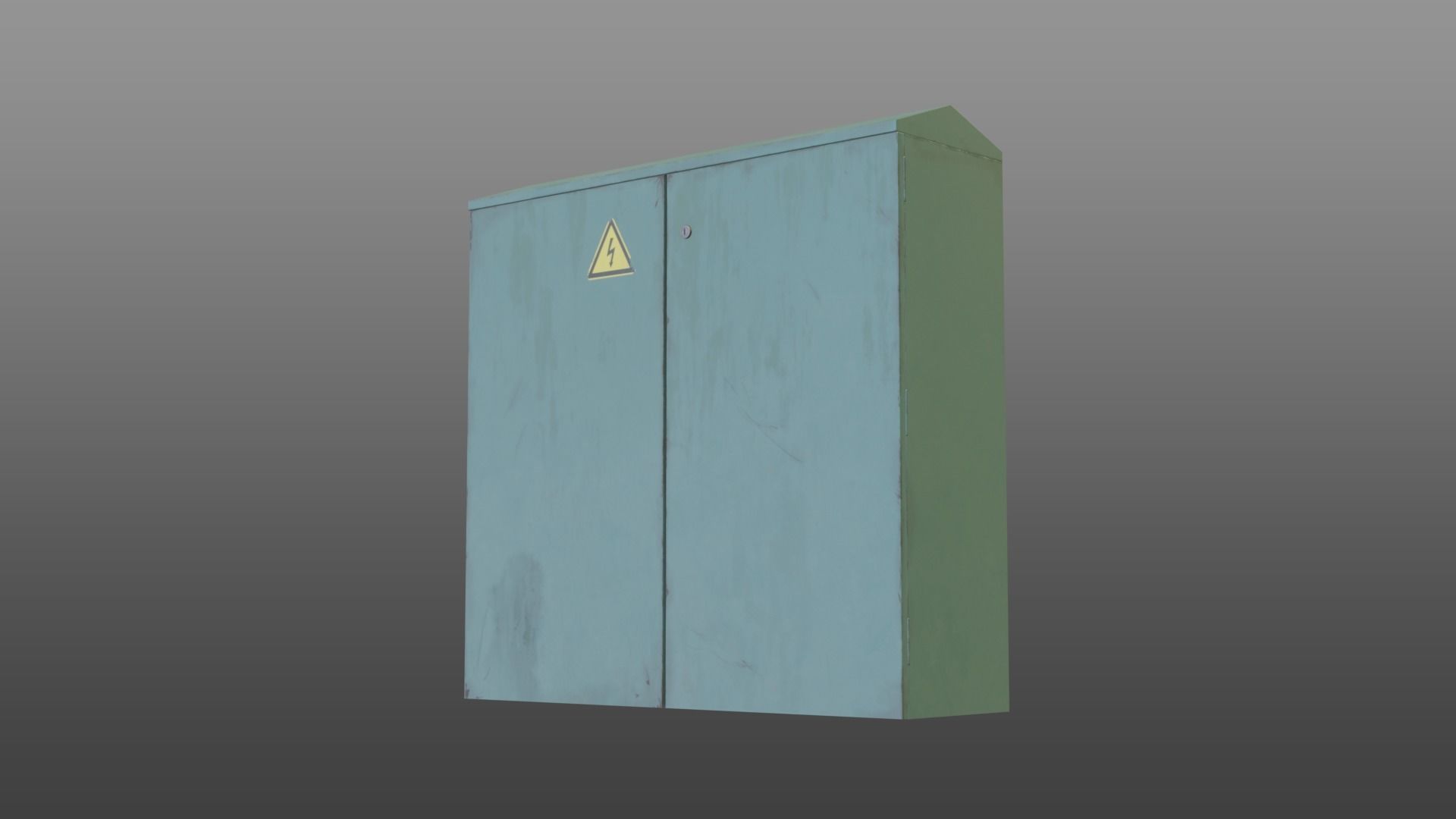 Green Color Electrical Street Junction Box Low-poly 3D model_2