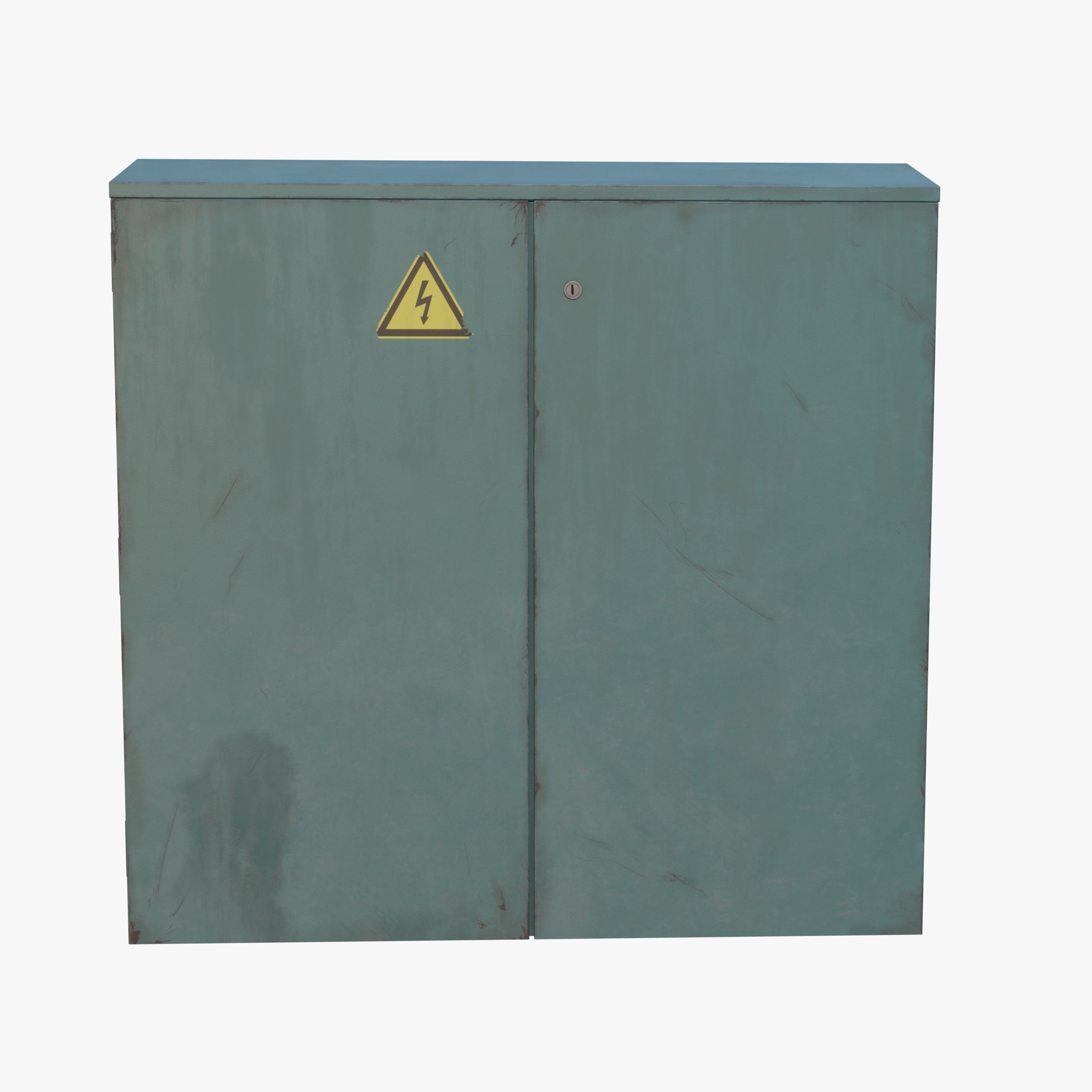 Green Color Electrical Street Junction Box Low-poly 3D model_1