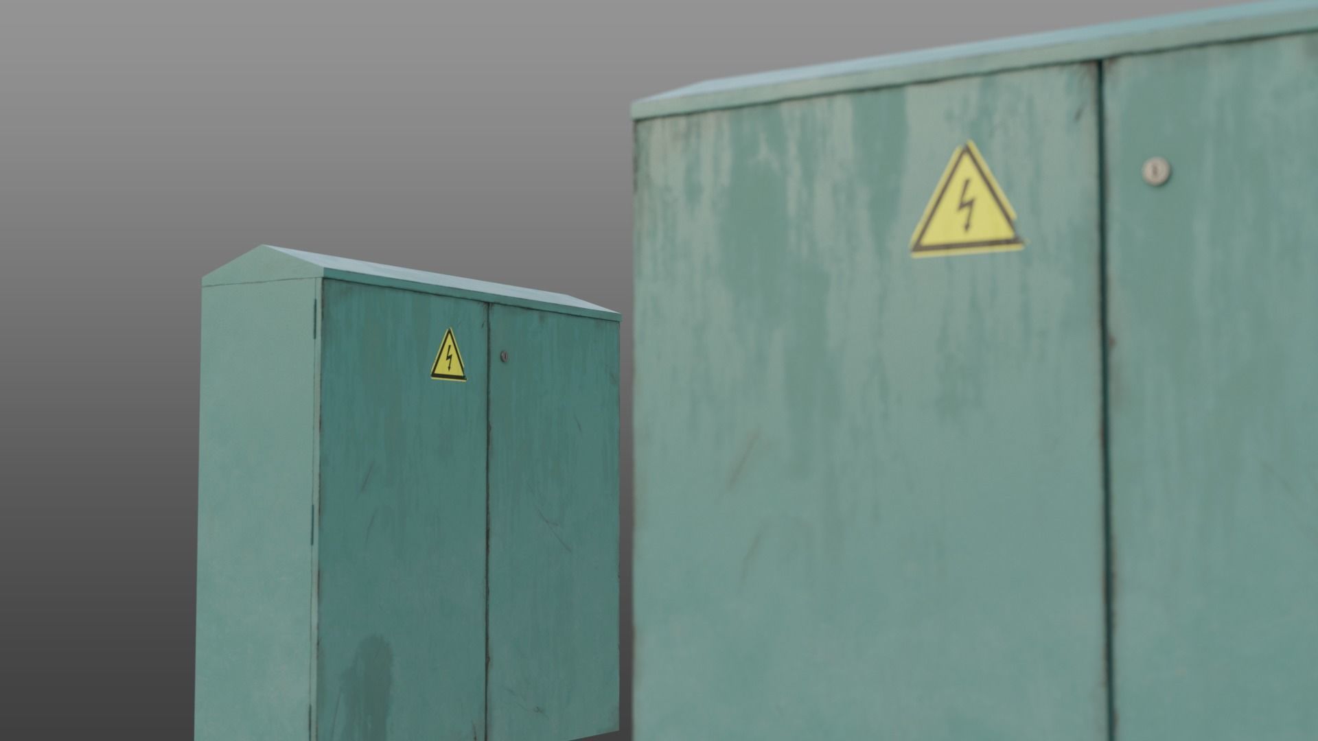 Green Color Electrical Street Junction Box Low-poly 3D model_4