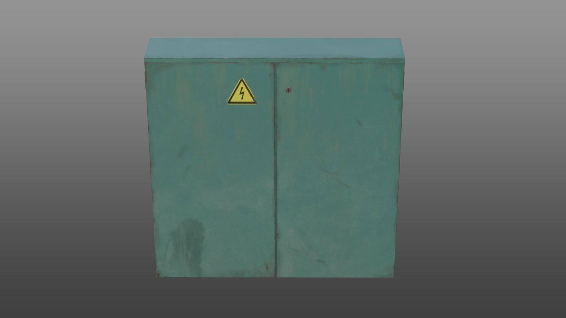 Green Color Electrical Street Junction Box Low-poly 3D model_5