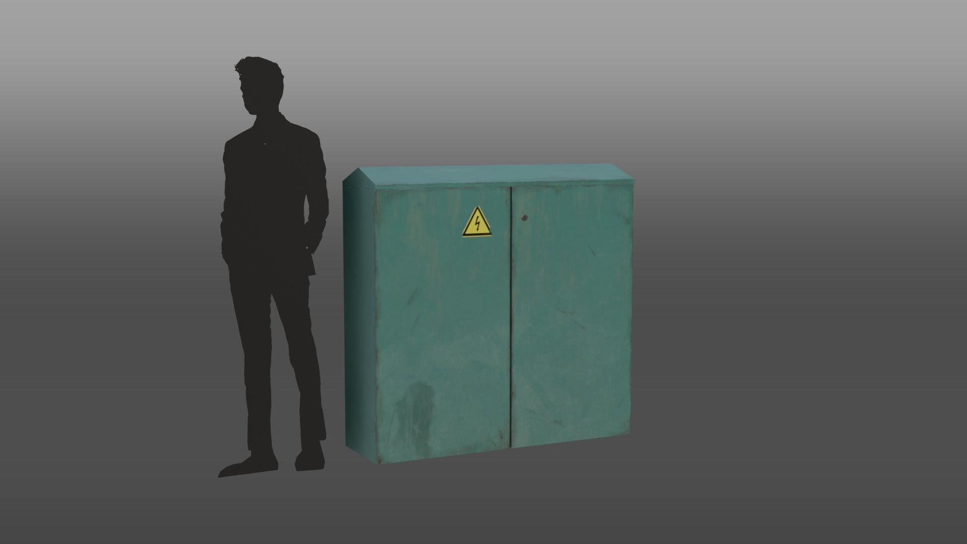 Green Color Electrical Street Junction Box Low-poly 3D model_11