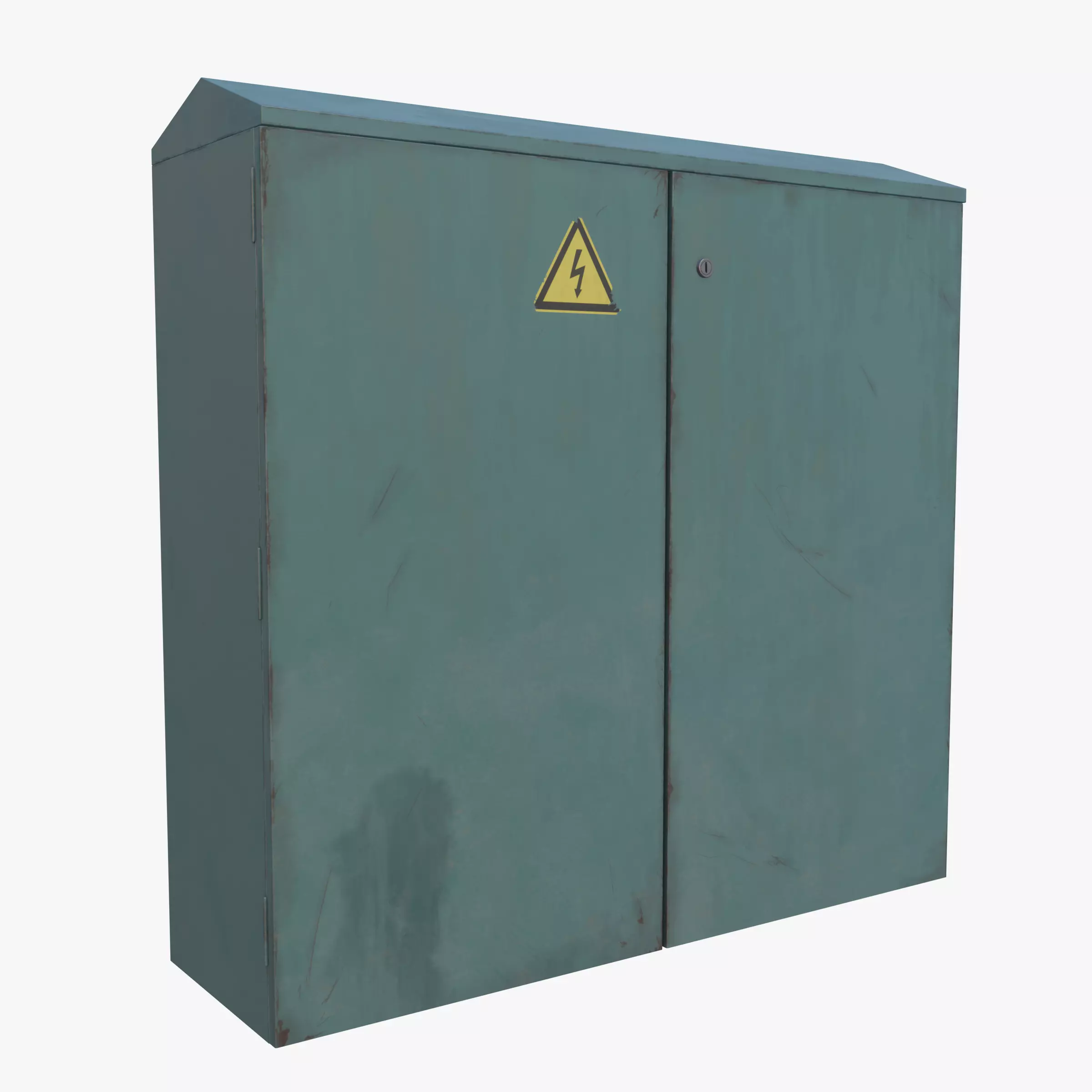 Green Color Electrical Street Junction Box Low-poly 3D model_0
