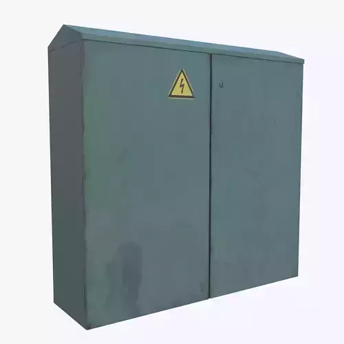Green Color Electrical Street Junction Box Low-poly 3D model