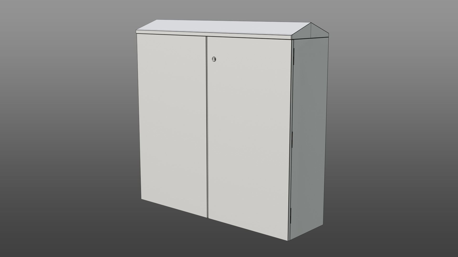 Green Color Electrical Street Junction Box Low-poly 3D model_6