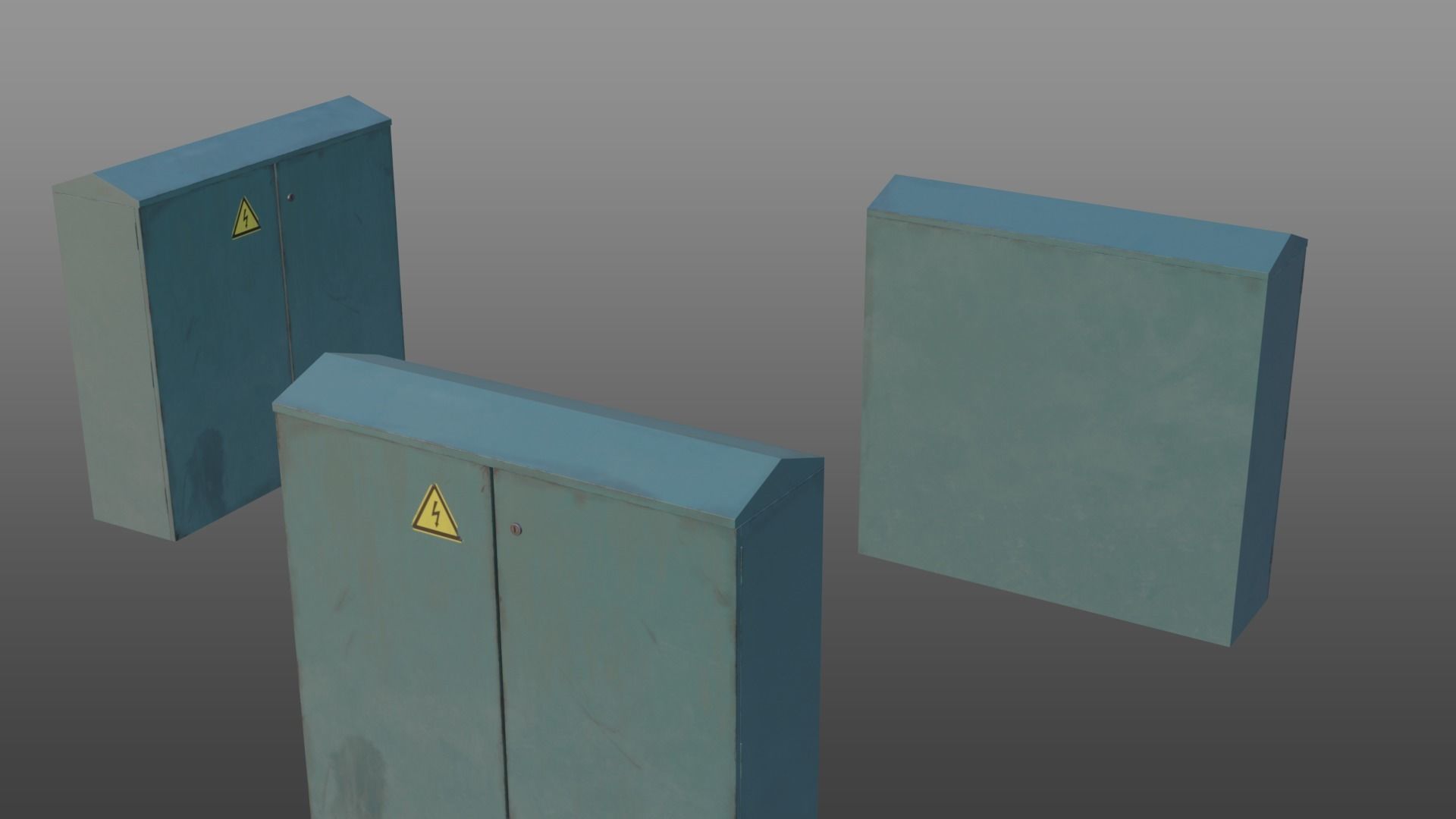 Green Color Electrical Street Junction Box Low-poly 3D model_3