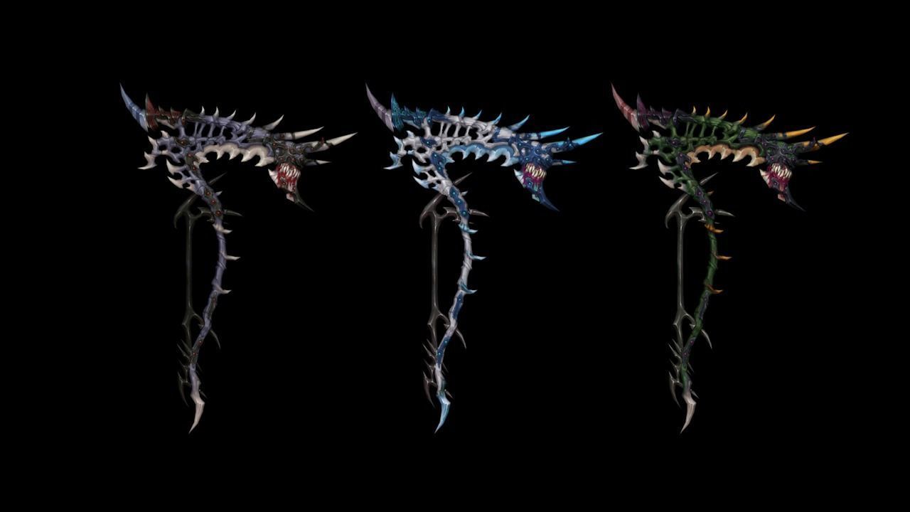 Bone Scythe Low-poly 3D model_4