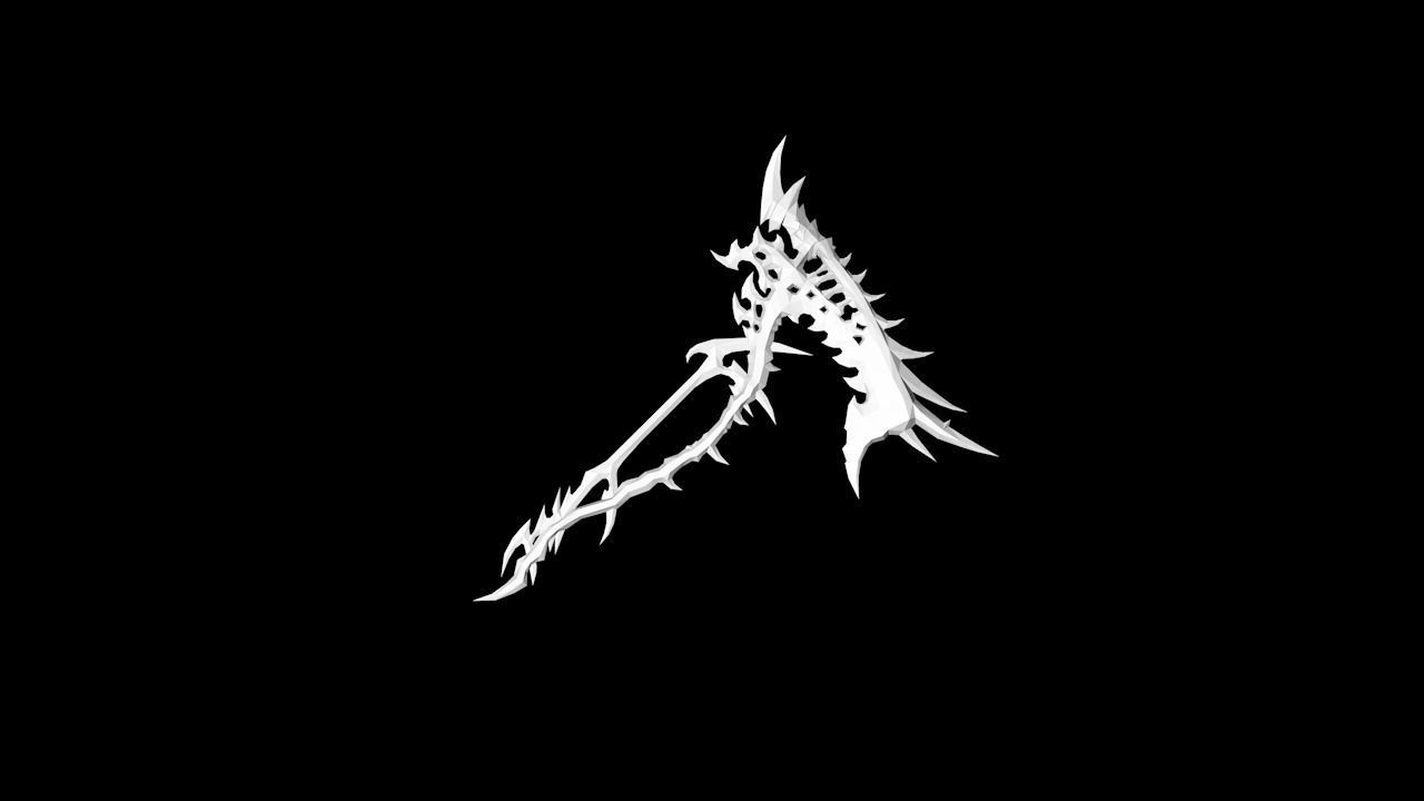 Bone Scythe Low-poly 3D model_3