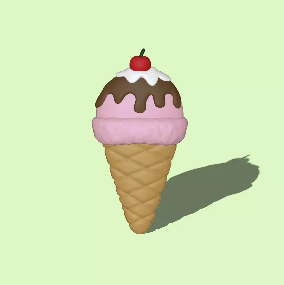 Ice Cream Round Flat 3D print model_0