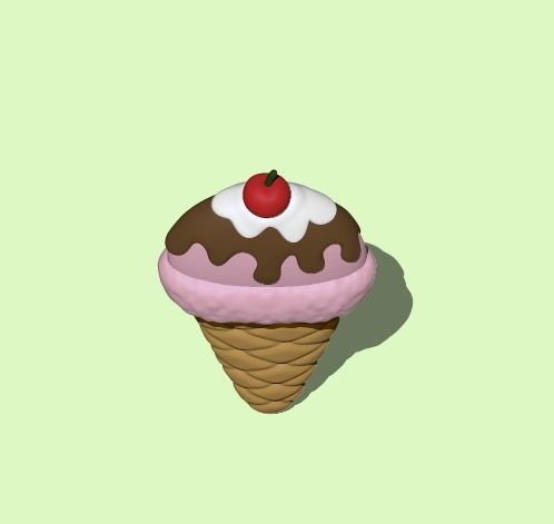 Ice Cream Round Flat 3D print model_2