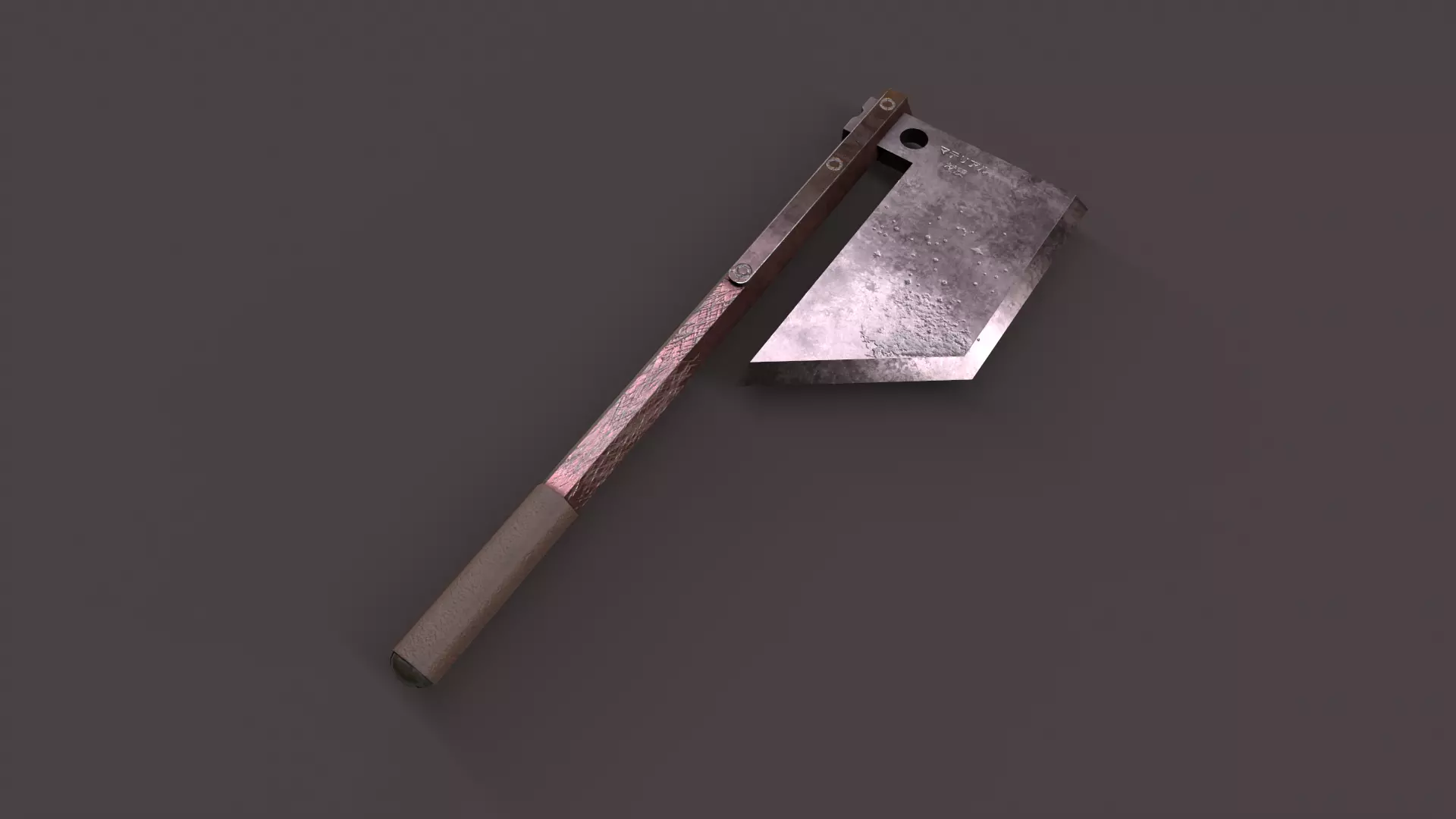 Steel Axe V2 Low-poly 3D model_0