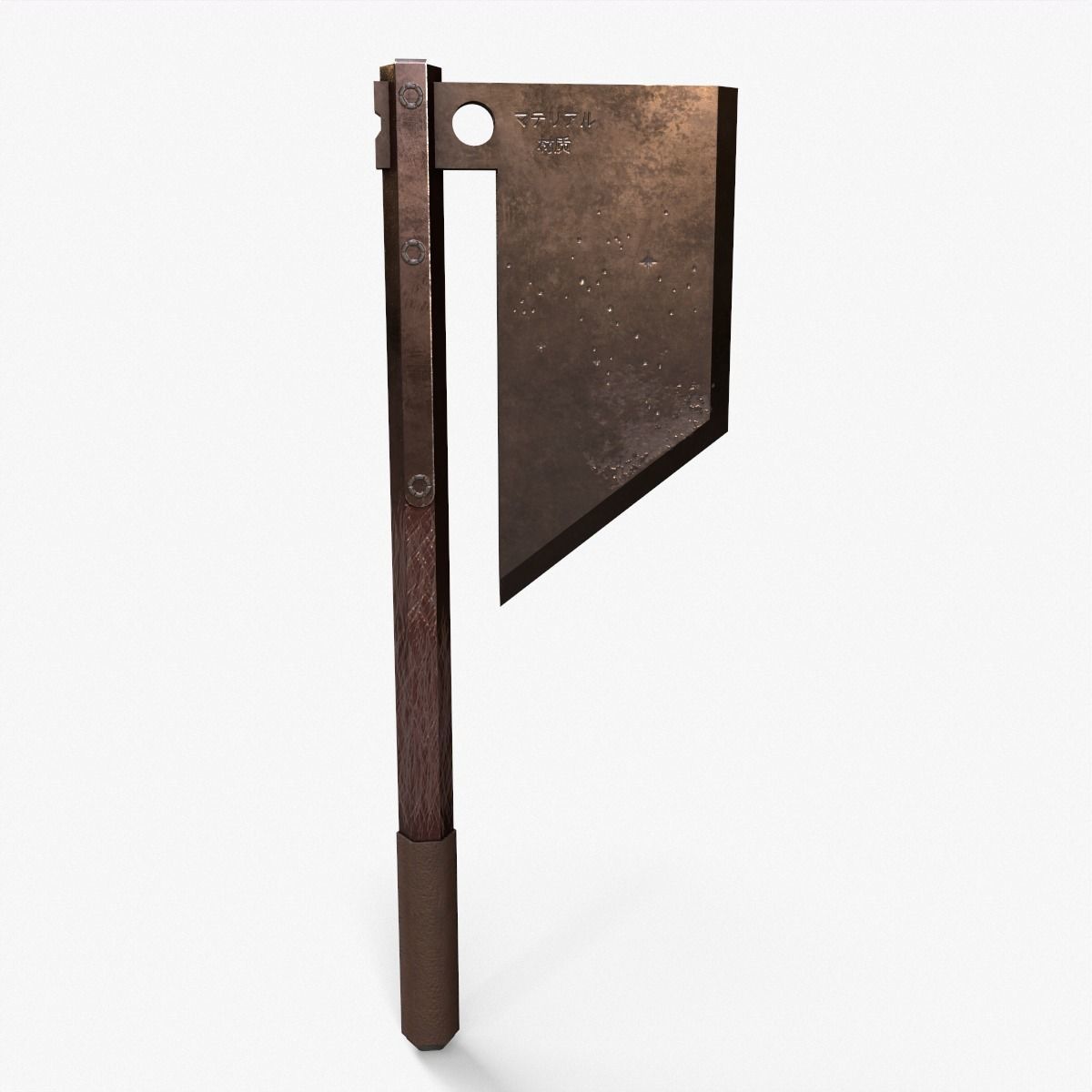 Steel Axe V2 Low-poly 3D model_4