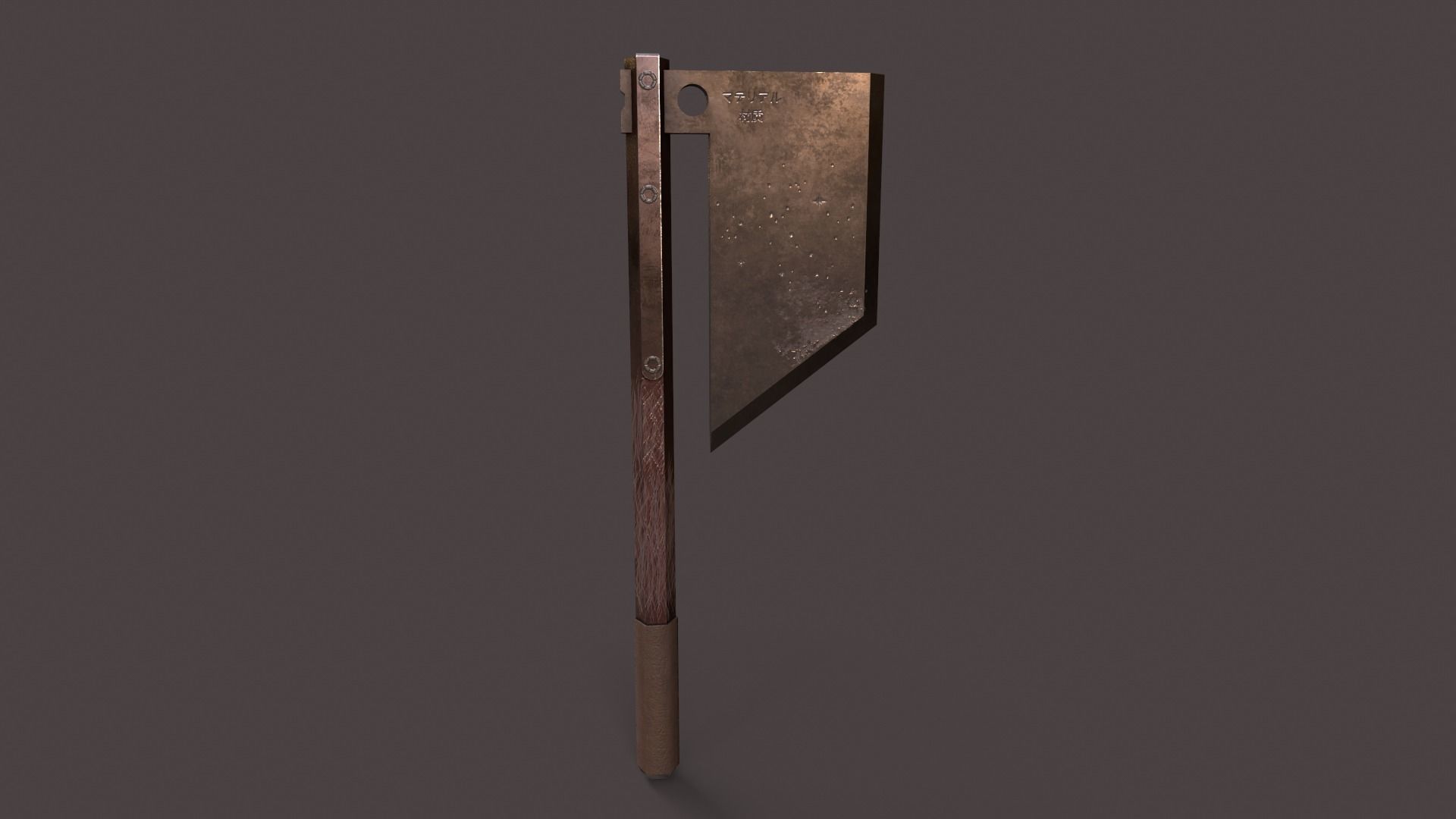 Steel Axe V2 Low-poly 3D model_2