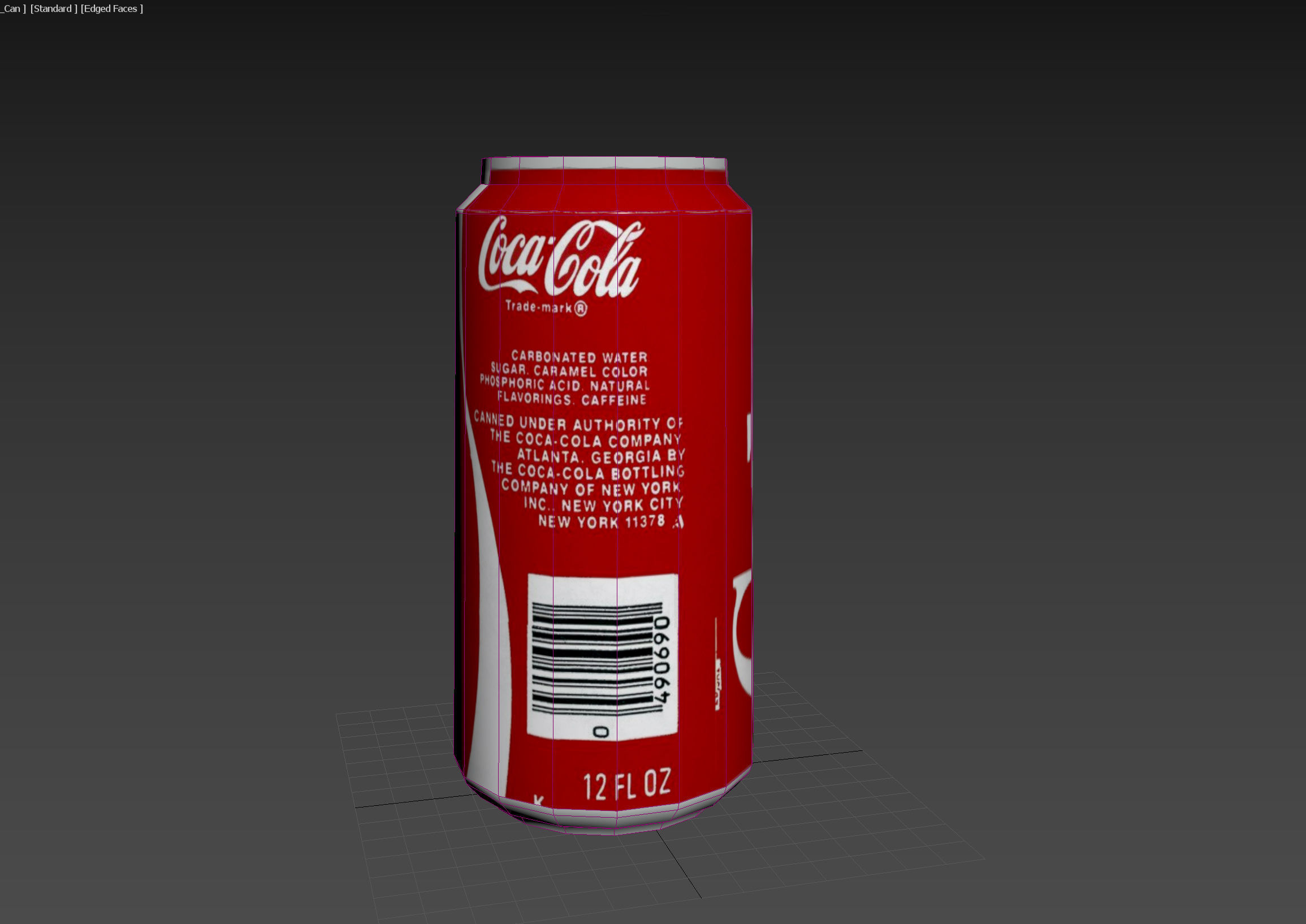 Retro Coca Cola 1980s design Coke can Low-poly 3D model_5