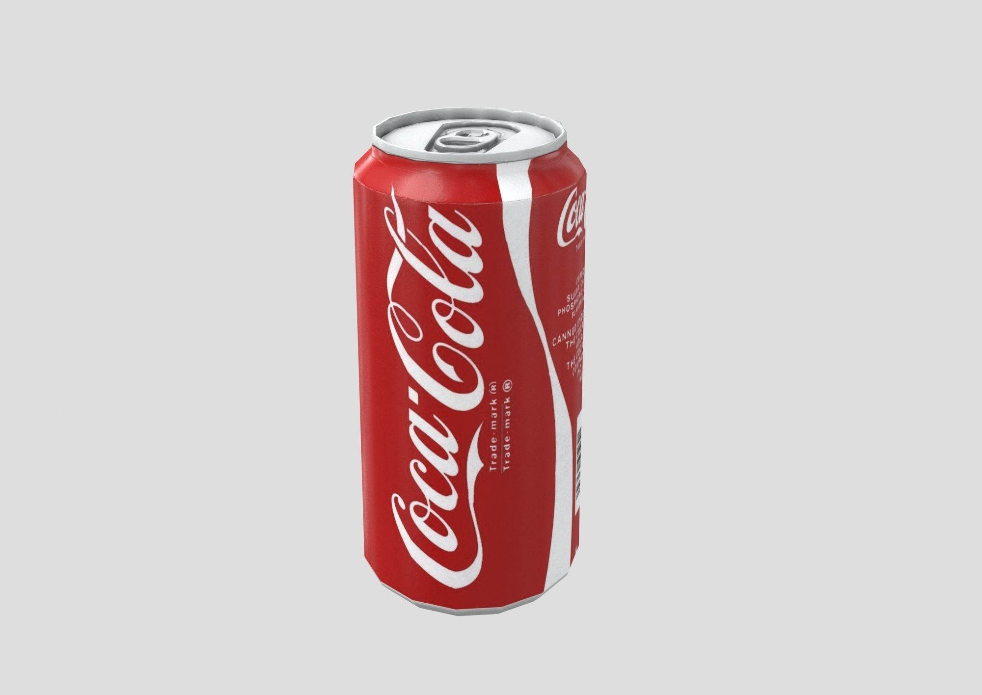 Retro Coca Cola 1980s design Coke can Low-poly 3D model_2