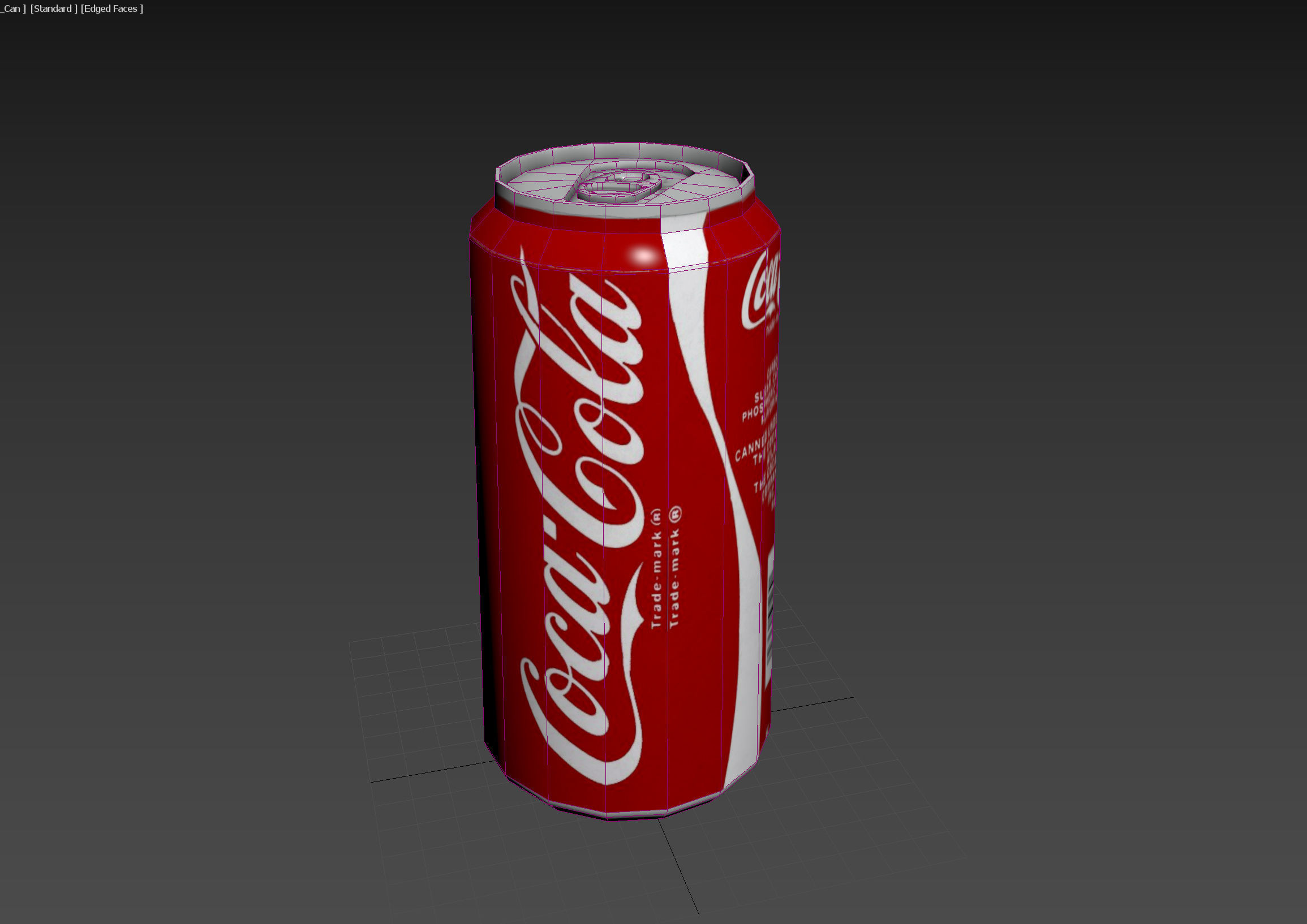 Retro Coca Cola 1980s design Coke can Low-poly 3D model_3