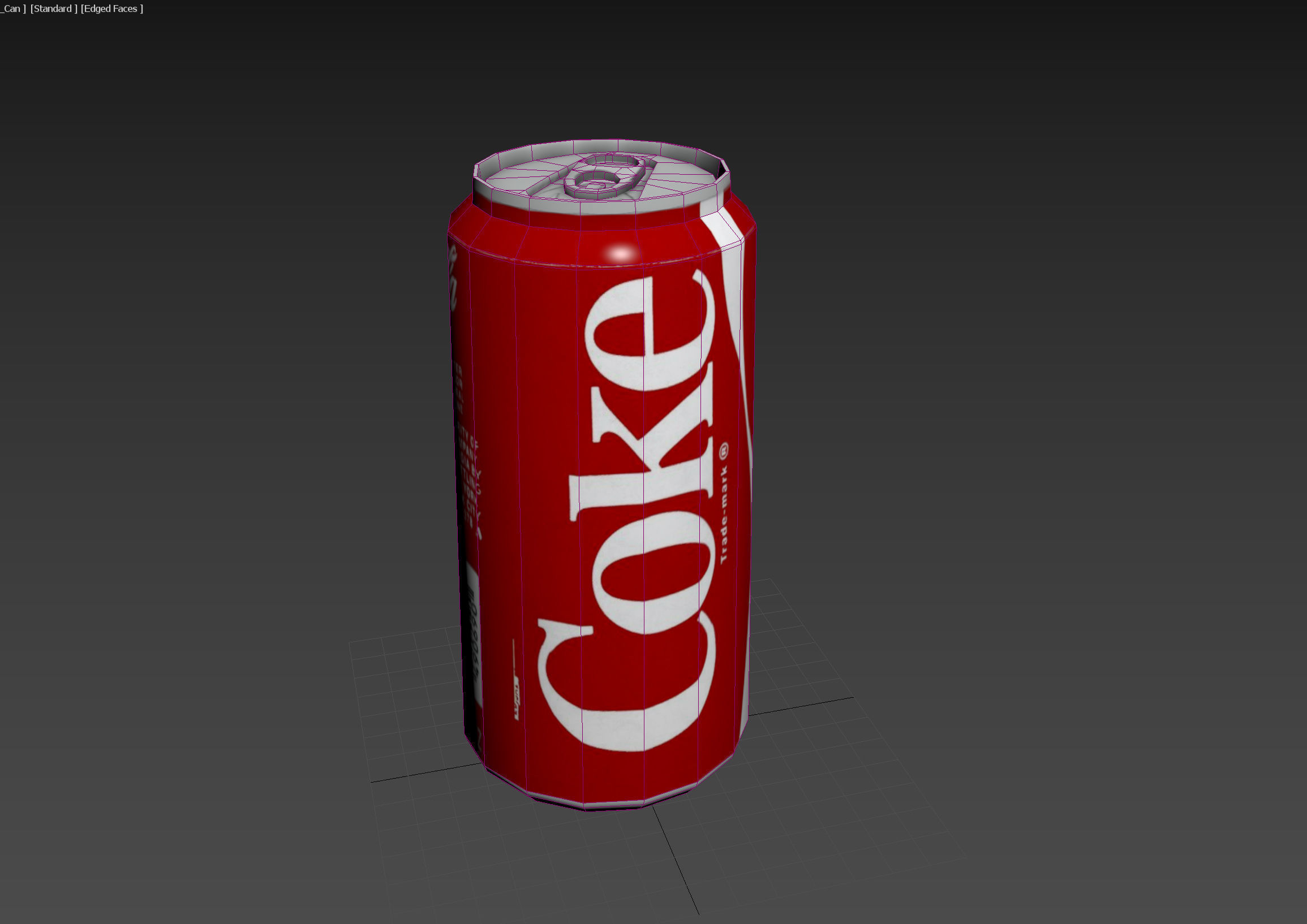 Retro Coca Cola 1980s design Coke can Low-poly 3D model_1