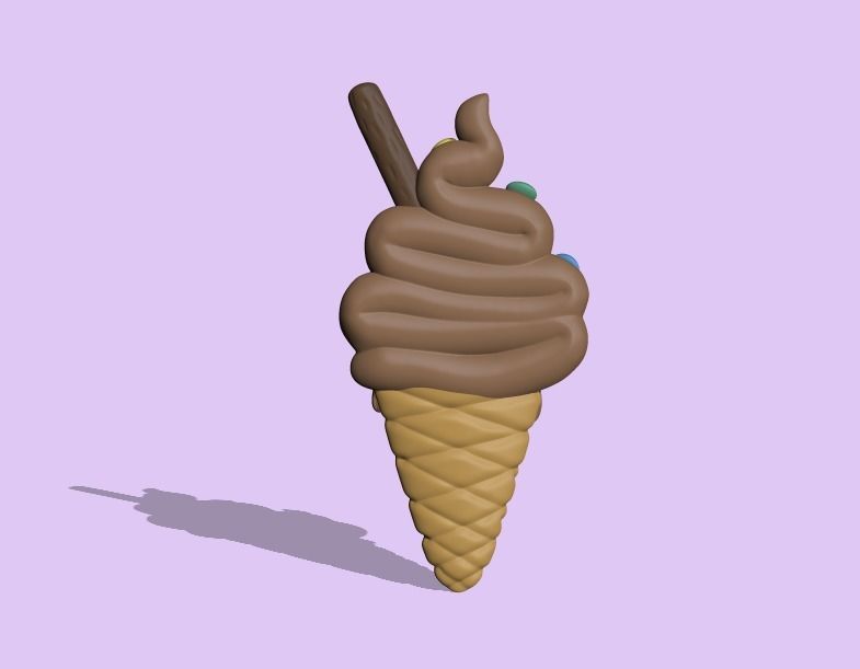 Ice Cream Flat 3D print model_3