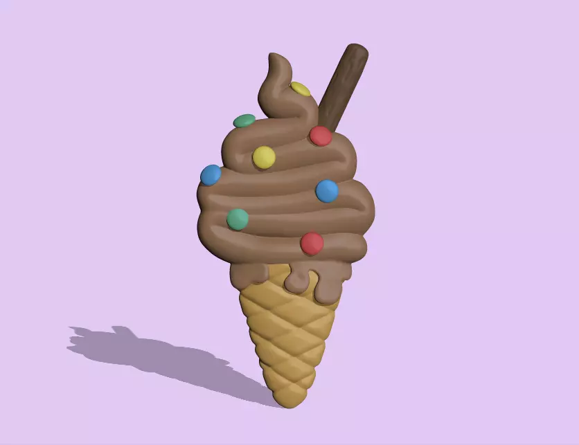 Ice Cream Flat 3D print model_0