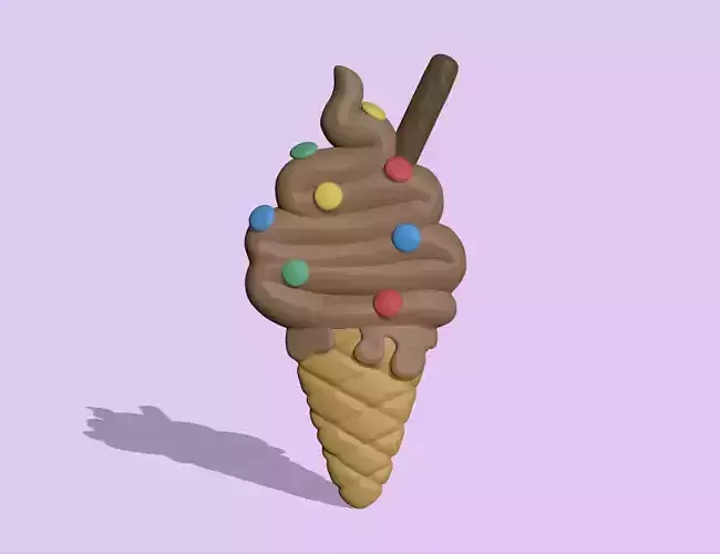Ice Cream Flat 3D print model